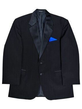 OSCAR DE LA RENTA Formal Blazer Tuxedo Jacket Luxury Black Sport Coat Mens 40R